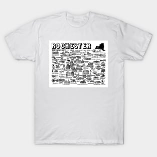 Rochester New York Map Art T-Shirt